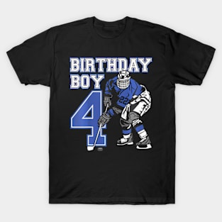 Kids 4 Year Old Ice Hockey Themed Birthday Party 4Th Boy T-Shirt